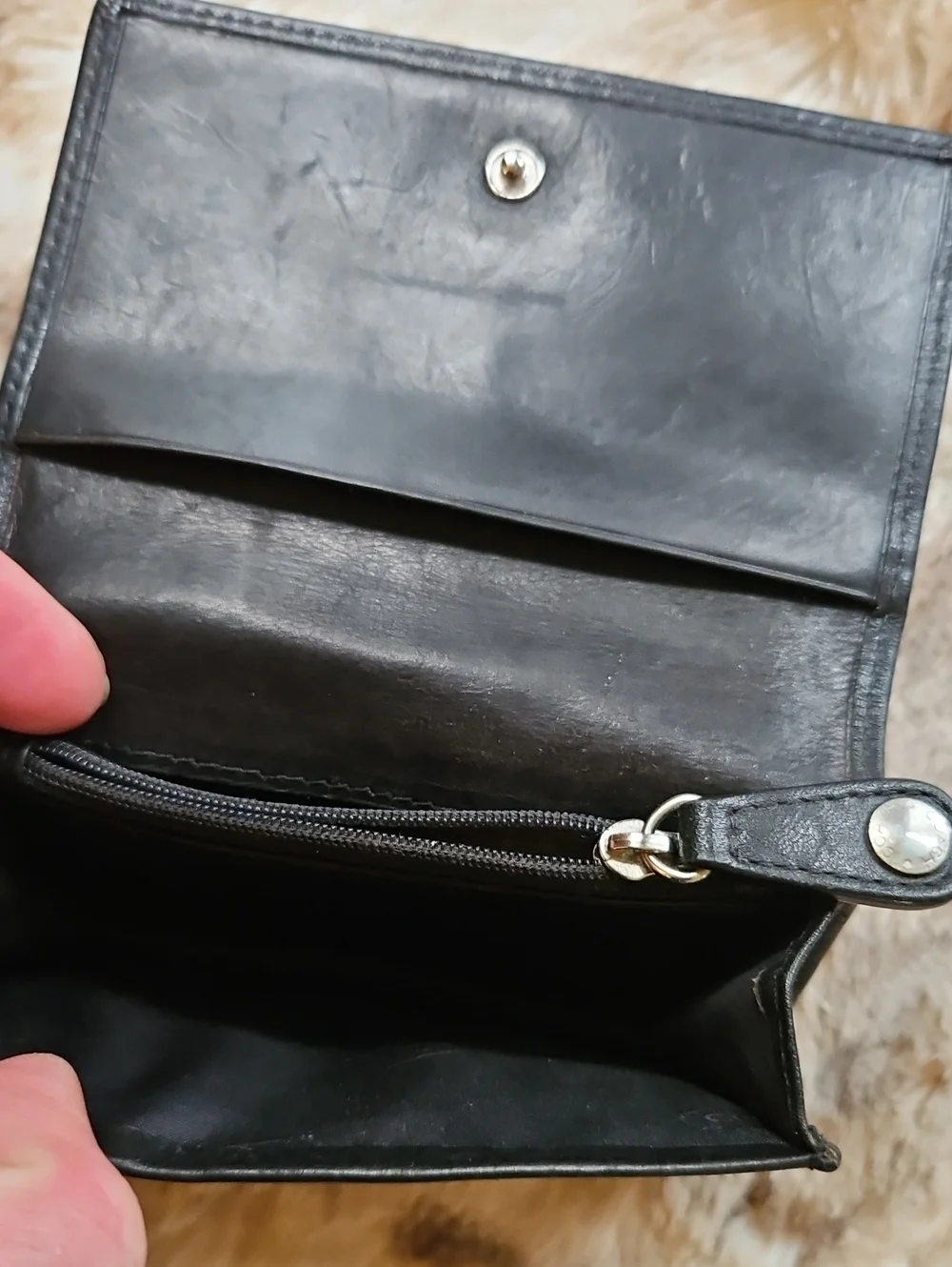 COACH Leather ID/Cards Wallet, Rich Black, UNISEX VTG/EUC